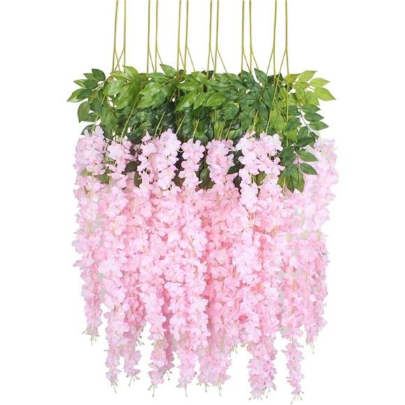 12Piece ArtificialSilk Wisteria Vine 3.6Feet Ratta Hanging Flower Garland String - Picture 1 of 5